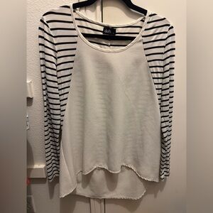 Dotti Striped Long Sleeve Top in Black and Cream